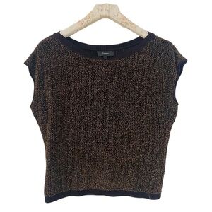 Theory knit glitter metallic sleeveless top
